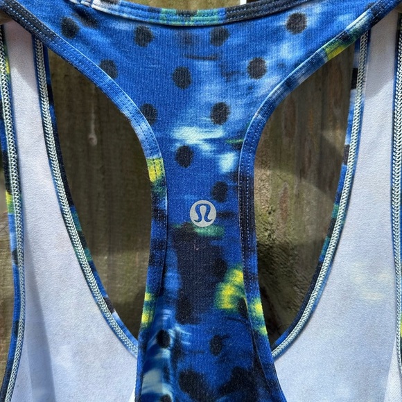 Lululemon Cool Racerback Windy Blooms Multicolor Blue Tank Top - Picture 7 of 9